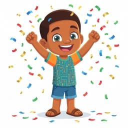 Latinito celebrando un logro